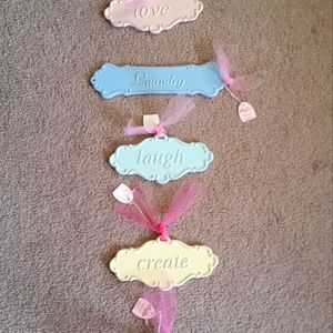 Pastel Ceramic Spirit Word Decor Love Relax Laugh Etc
